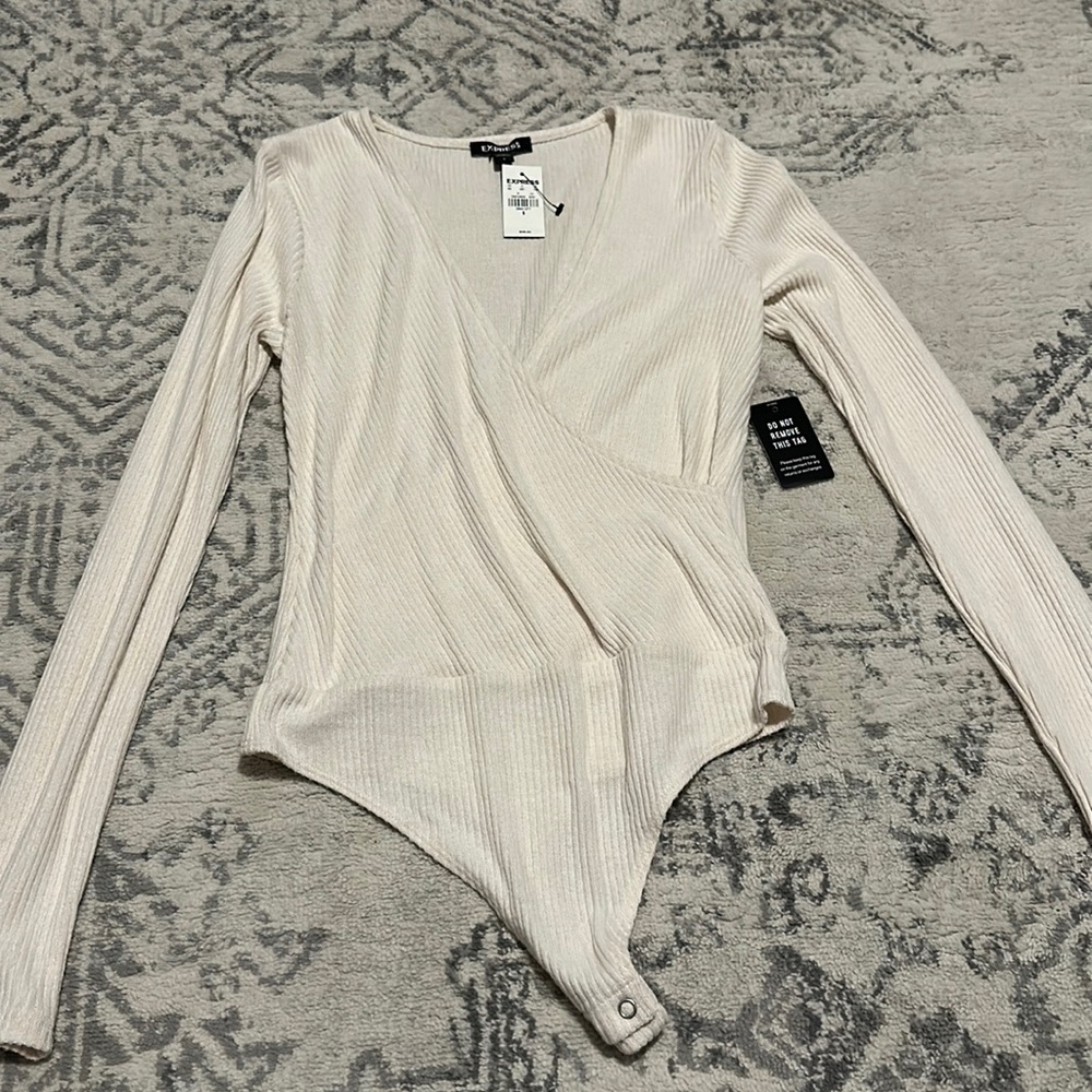 Women’s Cream cross front bodysuit